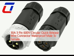 30A 3 Pin 600V κυκλικό σύνδεσμο καλωδίου γρήγορης απελευθέρωσης Αδιάβροχο αρσενικό προς θηλυκό