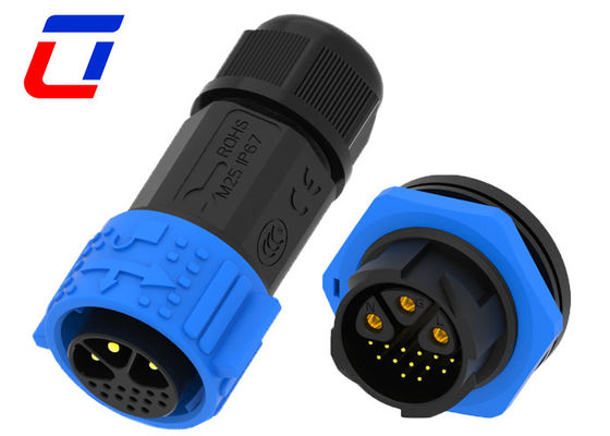 30A 3 Πιν υδροστερό καλώδιο συνδετήρα IP67 16 Πιν αυτοκλείδωσης πολυ πυρήνα δομή
