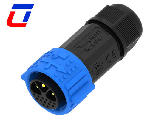 30A 3 Πιν υδροστερό καλώδιο συνδετήρα IP67 16 Πιν αυτοκλείδωσης πολυ πυρήνα δομή
