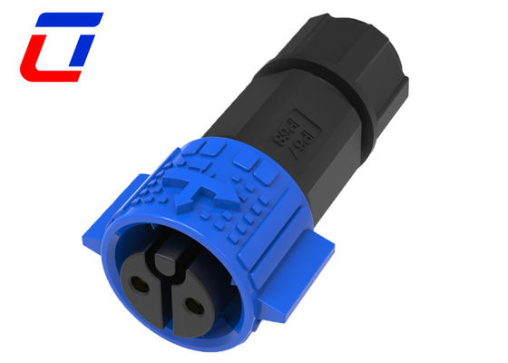 Μπλε Μαύρο Αδιάβροχο 2 Πιν LED Light Connector Σύρμα για το πίνακα