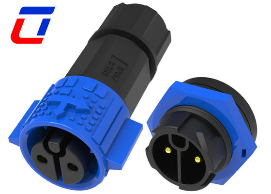 Μπλε Μαύρο Αδιάβροχο 2 Πιν LED Light Connector Σύρμα για το πίνακα