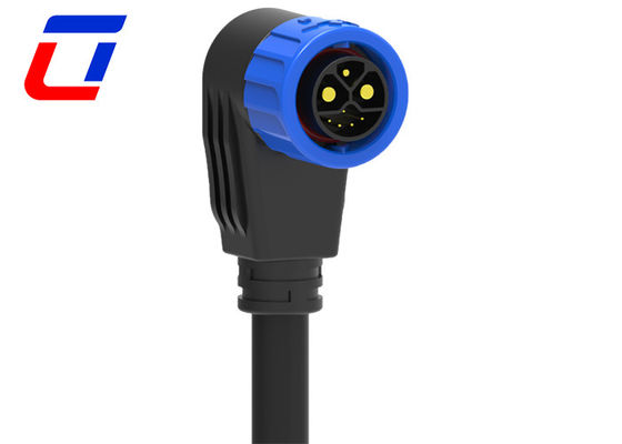 Μ23 90 μοιρών χυτευμένοι συνδετήρες καλωδίων 2+1+5 Pin Push Lock Αδιάβροχος Σύνδεσμος