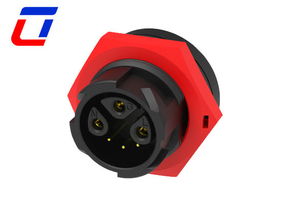 M19 Push Locking 3+3 Multi Pin Cable Plug Connector Αδιάβροχο για συνδυασμένο σήμα ισχύος