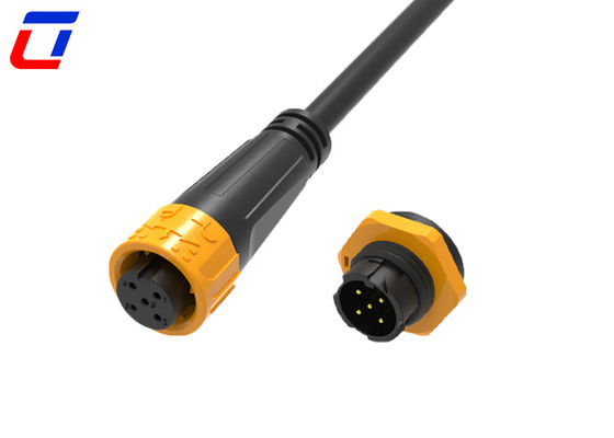 M16 5 Pin 300V Push Lock Πυρόστερος κυκλικός σύνδεσμος IP67 για εφαρμογές βαριάς χρήσης