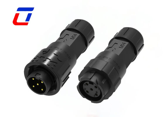 M16 5 Pin 300V Push Lock Πυρόστερος κυκλικός σύνδεσμος IP67 για εφαρμογές βαριάς χρήσης