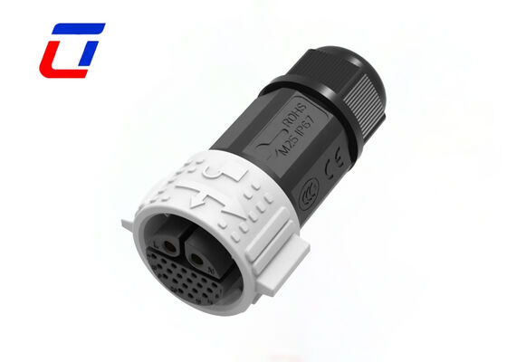 IP67 M25 Gold Plated Wire Connectors 300V 2+20 Pin Plug Socket Connector