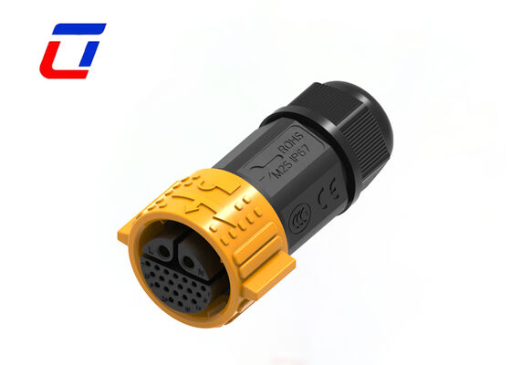 Συνδετήρες κυκλικοί Push Pull M25 2+20 Pin 300V, βύσμα και υποδοχή