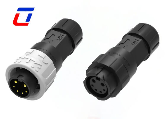 M16 2+4 Pin Connector Στρογγυλό IP67 Αδιάβροχο Πλαστικό Συνδετήρες Φωτισμού Εξωτερικού Χώρου