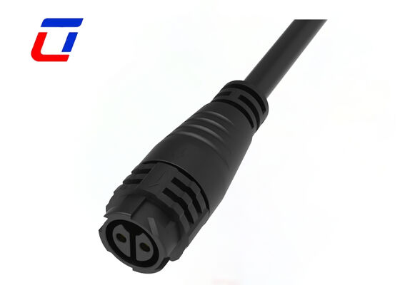 Αδιάβροχος σύνδεσμος καλωδίου ρεύματος IP67 M19 2Pin Κίτρινος χυτευτός σύνδεσμος Push Lock