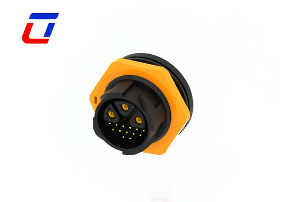 M25 3+13 Pin Συνδετήρας Πάνελ Σήματος και Ισχύος IP67 Βιομηχανικός Αντάπτορας Πρίζας