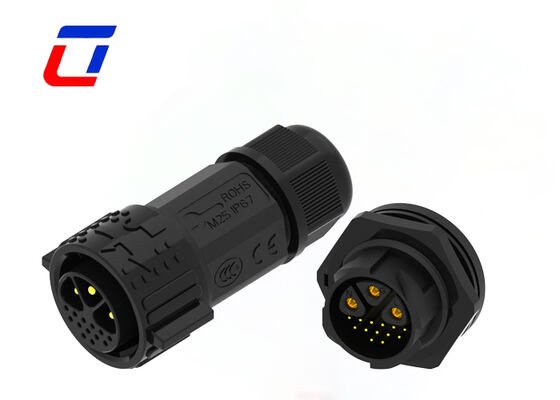 Κύκλωμα πίνακα Mount Connector M25 χαμηλής τάσης 16 Pin αρσενικό θηλυκό σύνδεσμο γρήγορου κλειδώματος