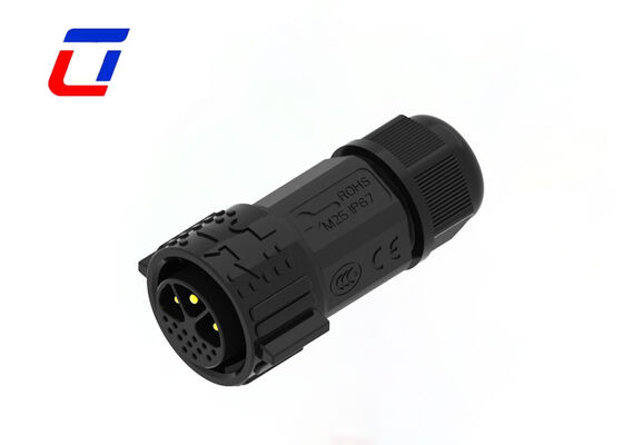 Κύκλωμα πίνακα Mount Connector M25 χαμηλής τάσης 16 Pin αρσενικό θηλυκό σύνδεσμο γρήγορου κλειδώματος