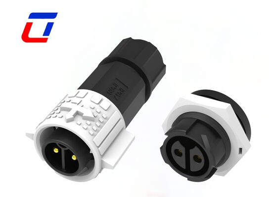 Σύνδεσμος PA66 M19 20A 2 ακίδων IP67 ODM Αδιάβροχοι Σύνδεσμοι Συστημάτων Εκτύπωσης Inkjet