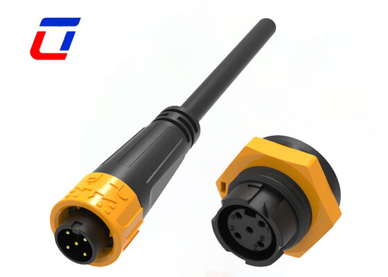 8A M16 5 Pin Outdoor Power Connector Πλαστικό PA66 300V Αδιάβροχο Connector Quick Lock