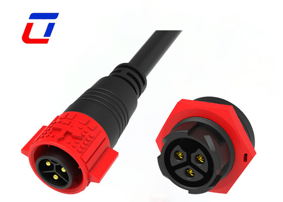 M19 Άνω ρεύματος συνεχούς ρεύματος 20A IP67 Ηλιακοί σύνδεσμοι 3 πιν σύνδεσμος γρήγορου κλειδαριού