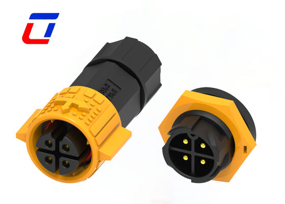 PA66 15A M19 4 Pin Connector Στρογγυλό Αδιάβροχο Γρήγορο Κλειδί Βιομηχανικοί Συνετήρες Ενέργειας