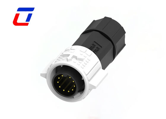 300V M19 10 ακίδων Αδιάβροχη σύνδεση δεδομένων Push Locking Κυκλική αρσενική θηλυκή υποδοχή