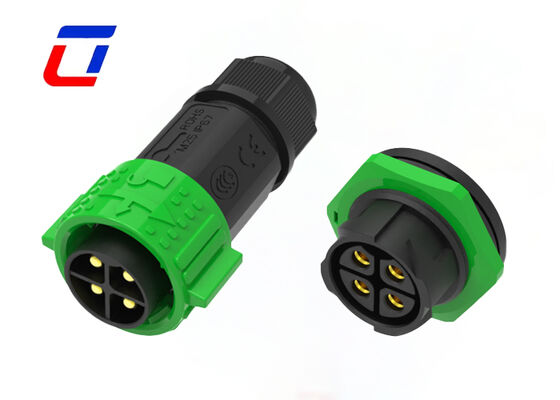 M25 600V 50A Αδιάβροχο DC συνδετήρα ηλεκτρικής ενέργειας πλαστικό ανδρικό θηλυκό συνδετήρες 4 πιν