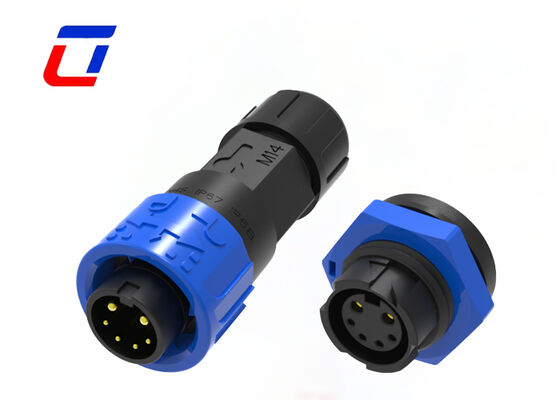 M16 2+4 ακίδων Πλαστικός κυκλικός σύνδεσμος 300V Αδιάβροχοι σύνδεσμοι ηλεκτρικού σήματος εξωτερικού χώρου