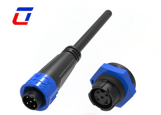8A M16 5 ακίδων IP67 Υποδοχές τροφοδοσίας ODM εξωτερικού χώρου, αδιάβροχη υποδοχή κλειδώματος ώθησης