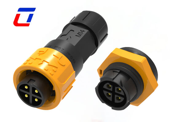 10A M16 4 πιν IP67 σύνδεσμος ρεύματος 300V Άντρας προς θηλυκό Αδιάβροχο γρήγορο σύνδεσμο