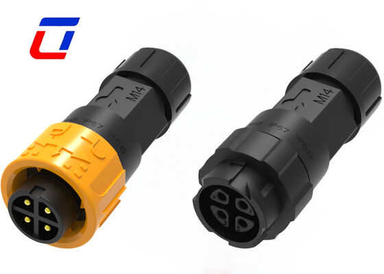 10A M16 4 πιν IP67 σύνδεσμος ρεύματος 300V Άντρας προς θηλυκό Αδιάβροχο γρήγορο σύνδεσμο