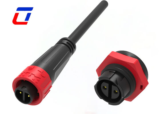 10A M16 2 Pin IP67 Αδιάβροχος σύνδεσμος ηλεκτρικής ενέργειας πλαστικό PA66 DC αρσενικό θηλυκό σύνδεσμο
