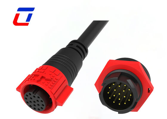 5A IP67 M19 Αδιάβροχοι συνδετήρες πλέγματος και πρίζας πλαστικού PA66 18 Pin Data Connector