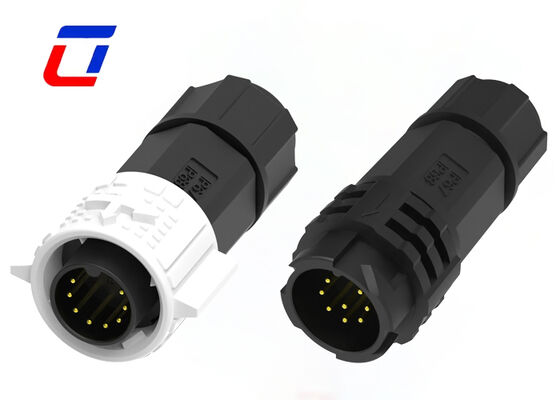 Χαμηλή τάση 300V M19 8 Pin κυκλικός σύνδεσμος PA66 αδιάβροχος σύνδεσμος δεδομένων κλειδαριού πίεσης