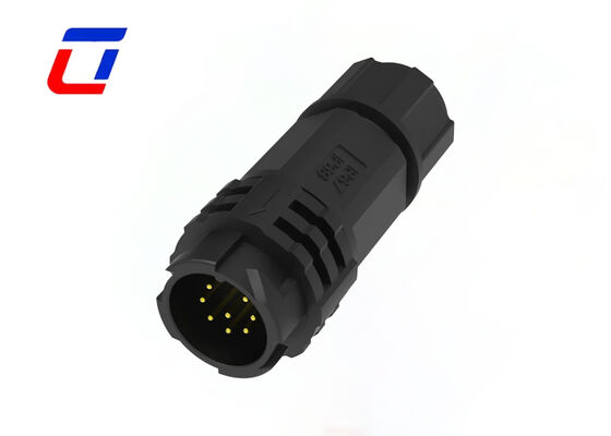 Χαμηλή τάση 300V M19 8 Pin κυκλικός σύνδεσμος PA66 αδιάβροχος σύνδεσμος δεδομένων κλειδαριού πίεσης