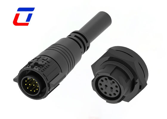 ODM 12 Pin 300V σύνδεσμοι καλωδίων γρήγορης αποσύνδεσης M19 Κουρδένιο Χρυσόχρωμα Σύνδεσμο Σημάτων