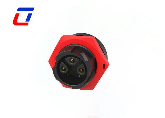 300V 3+2 Pin Cable Connectors Αδιάβροχο Κόκκινο M19 Ταχεία σύνδεση δεδομένων για φωτισμό