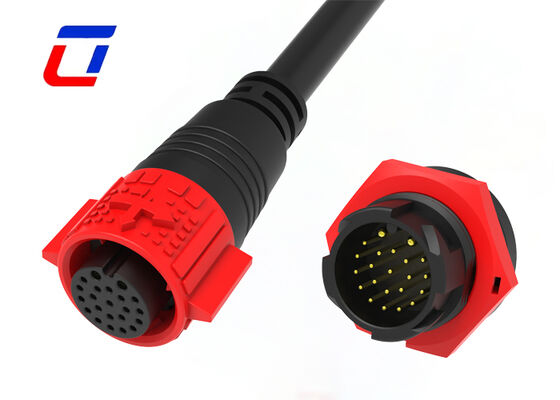 Αδιάβροχοι σύνδεσμοι IP67 M19 Quick Disconnect Wire To Board 2+20 ακίδων για τροφοδοσία και σήμα