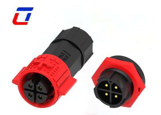 20A PA66 4 ακίδων σύνδεσμος καλωδίου σε καλώδιο M19 Push Lock αδιάβροχος σύνδεσμος τροφοδοσίας IP67