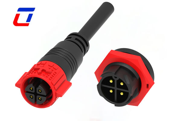 20A PA66 4 ακίδων σύνδεσμος καλωδίου σε καλώδιο M19 Push Lock αδιάβροχος σύνδεσμος τροφοδοσίας IP67