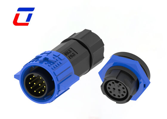 M19 12 Pin 300V IP67 Κυκλικοί Πλαστικοί Συνδετήρες Σπρωτής Κλειδαριάς Αδιάβροχοι Συνδετήρες Δεδομένων