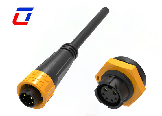 300V M16 2+4 Pin 20A Σύνδεσμοι σήματος και ρεύματος IP67 Σχηματισμένα καλώδια