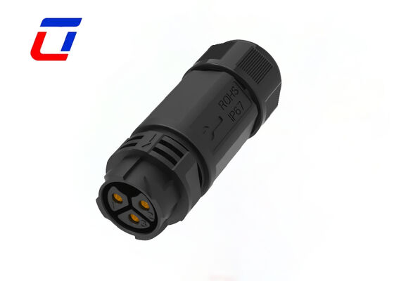 50A PA66 3 ακίδων αδιάβροχος κυκλικός σύνδεσμος M25 600V IP67 Power Quick Connectors