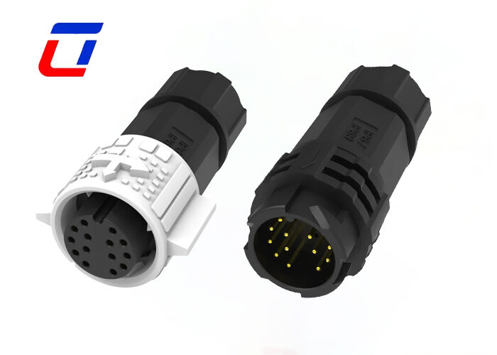 Αδιάβροχος σύνδεσμος Push Locking 14 Pin M19 OEM με επιχρύσωση και συνδέσμους καλωδίων