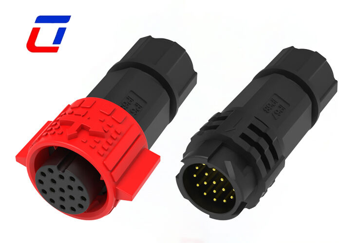 PA66 18 Pin M19 κυκλικός σύνδεσμος OEM Σύνδεσμοι καλωδίων χαμηλής τάσης Αδιάβροχοι