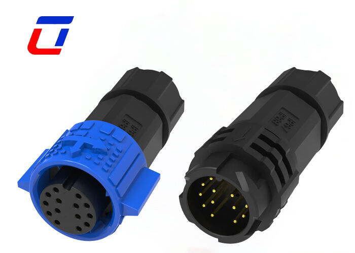Αδιάβροχος σύνδεσμος δεδομένων Push Locking M19 14 Pin Nylon Led Wire To Wire Connector