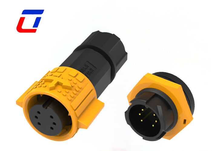 M19 6 Pin Industrial Plug And Socket Push IP67 Αδιάβροχος σύνδεσμος για επικοινωνία