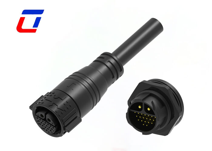 Σύνδεσμος σήματος ισχύος M25 2+20 Pin IP67 20A+5A Τύποι συνδέσμων καλωδίου σε πλακέτα