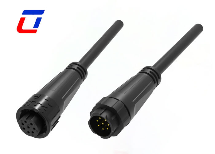 M16 300 Volt Αδιάβροχοι συνδετήρες καλωδίων IP67 8 Pin Data Connector για LED έλεγχο