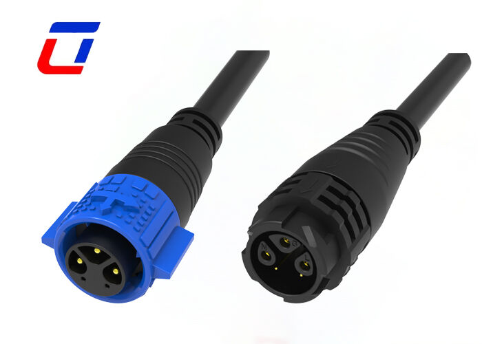 3+3 Pin M19 LED Cable Connector Quick Lock IP67 Waterproof Connectors 300V