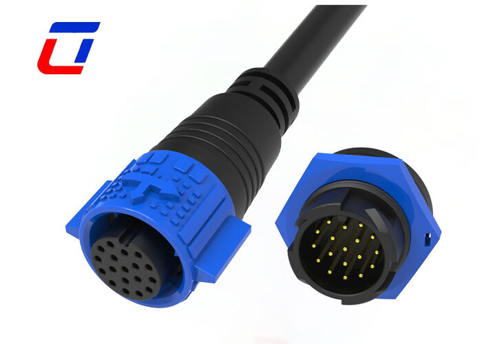 M19 IP67 18 Pin Connector εξωτερικού καλωδίου Αδιάβροχο γρήγορο σύνδεσμο για εξοπλισμό επικοινωνιών