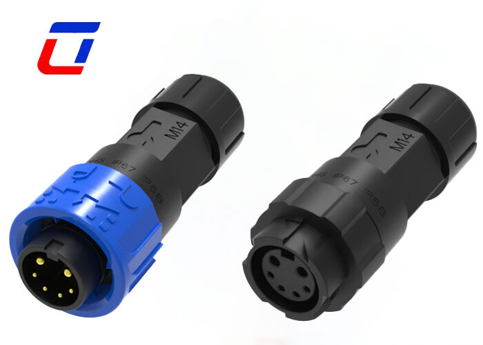 M16 2+4 ακίδων Πλαστικός κυκλικός σύνδεσμος 300V Αδιάβροχοι σύνδεσμοι ηλεκτρικού σήματος εξωτερικού χώρου