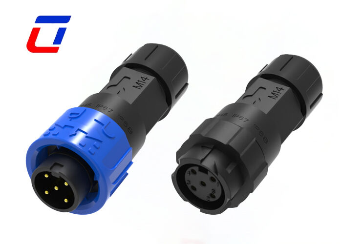 8A M16 5 ακίδων IP67 Υποδοχές τροφοδοσίας ODM εξωτερικού χώρου, αδιάβροχη υποδοχή κλειδώματος ώθησης