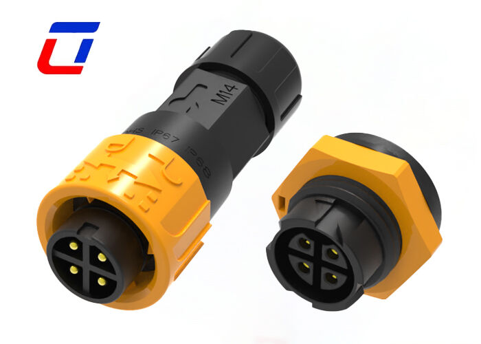10A M16 4 πιν IP67 σύνδεσμος ρεύματος 300V Άντρας προς θηλυκό Αδιάβροχο γρήγορο σύνδεσμο