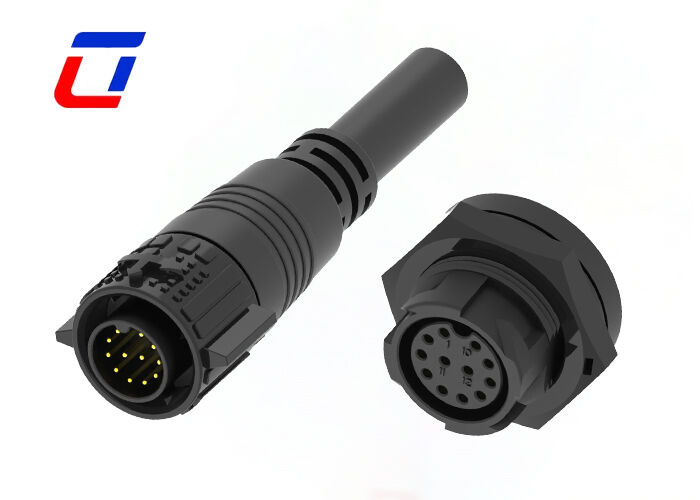 ODM 12 Pin 300V σύνδεσμοι καλωδίων γρήγορης αποσύνδεσης M19 Κουρδένιο Χρυσόχρωμα Σύνδεσμο Σημάτων